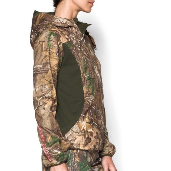 UNDER ARMOUR Half Zip Pullover Scent Control Camo Hunting Jacket Hoodie Medium - Picture 2 of 14